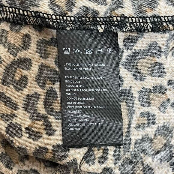 Bardot Leopard Print Long Sleeve Body-Con Midi Dress Size Small - Picture 8 of 10